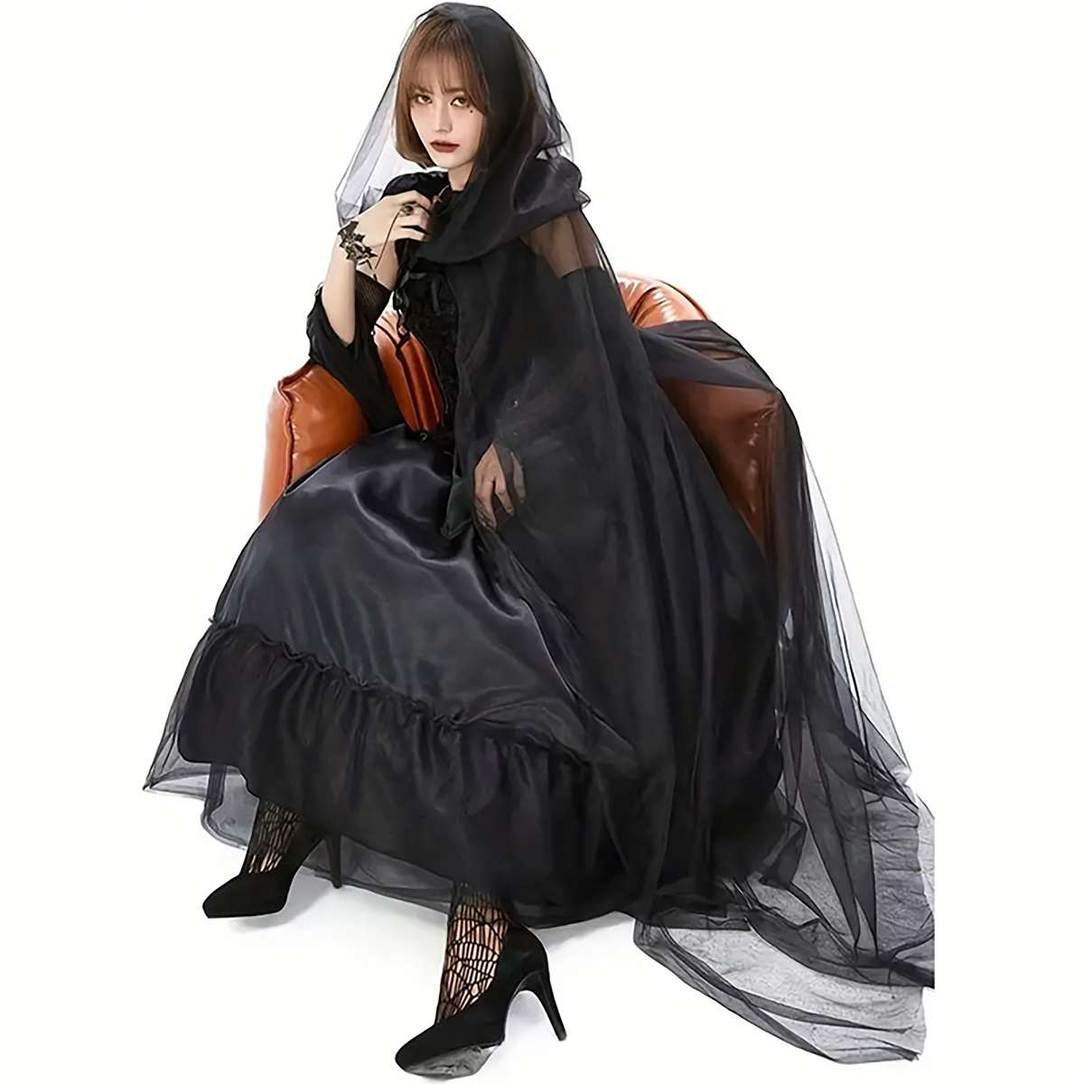 2pcs Set of Black Veil Cape An - Black Face Mask Pack recension och pris