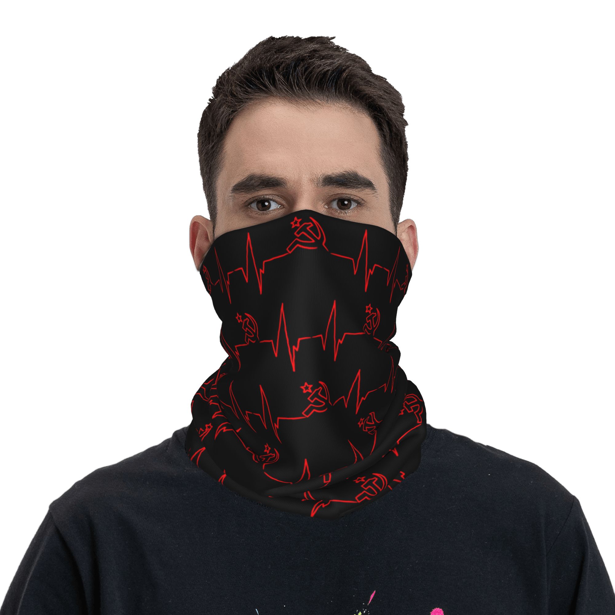 Custom Heartbeat Russian Flag  - Neck Gaiter Face Cover recension och pris