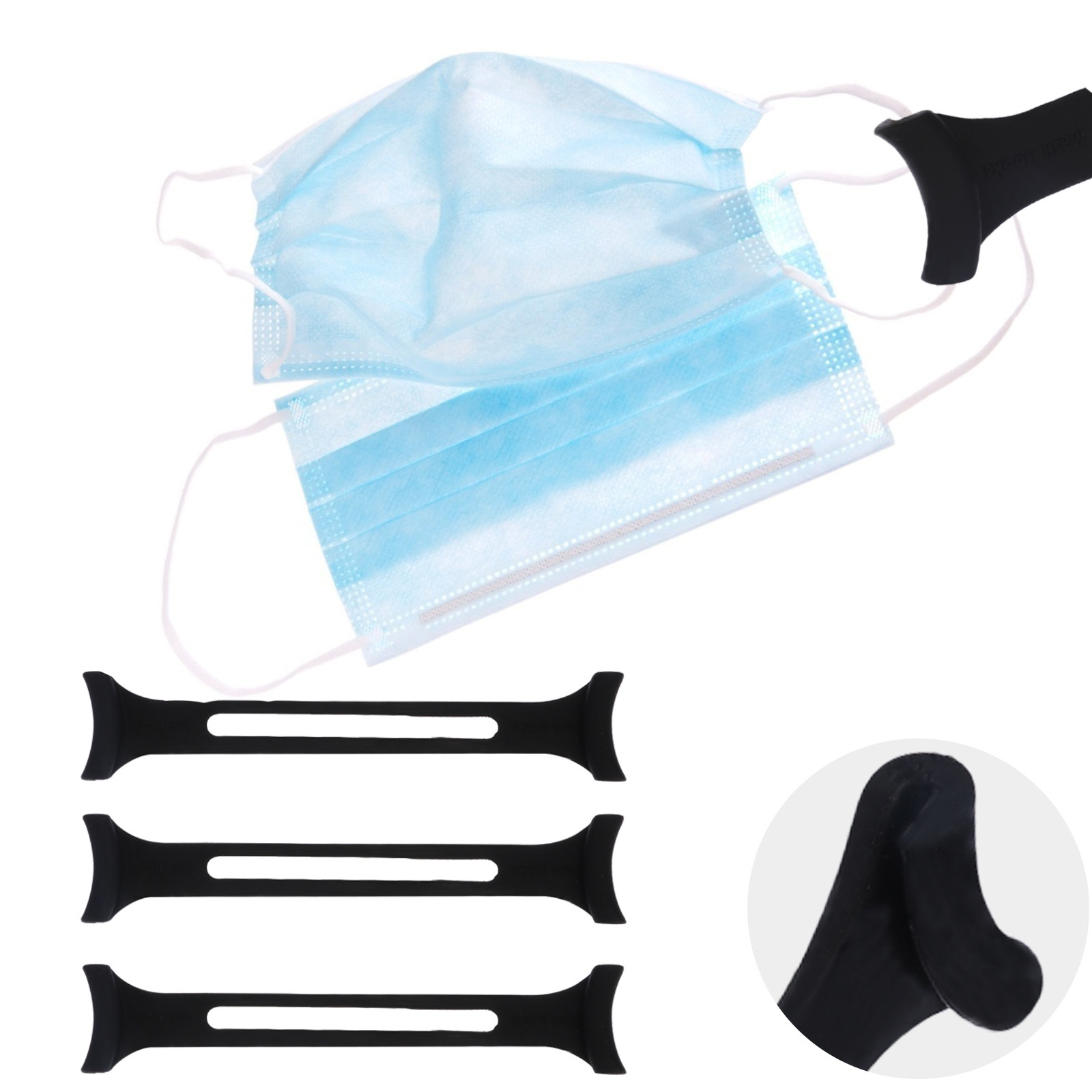 3Pcs Professional Grade Silico - Mask Ear Saver Strap recension och pris