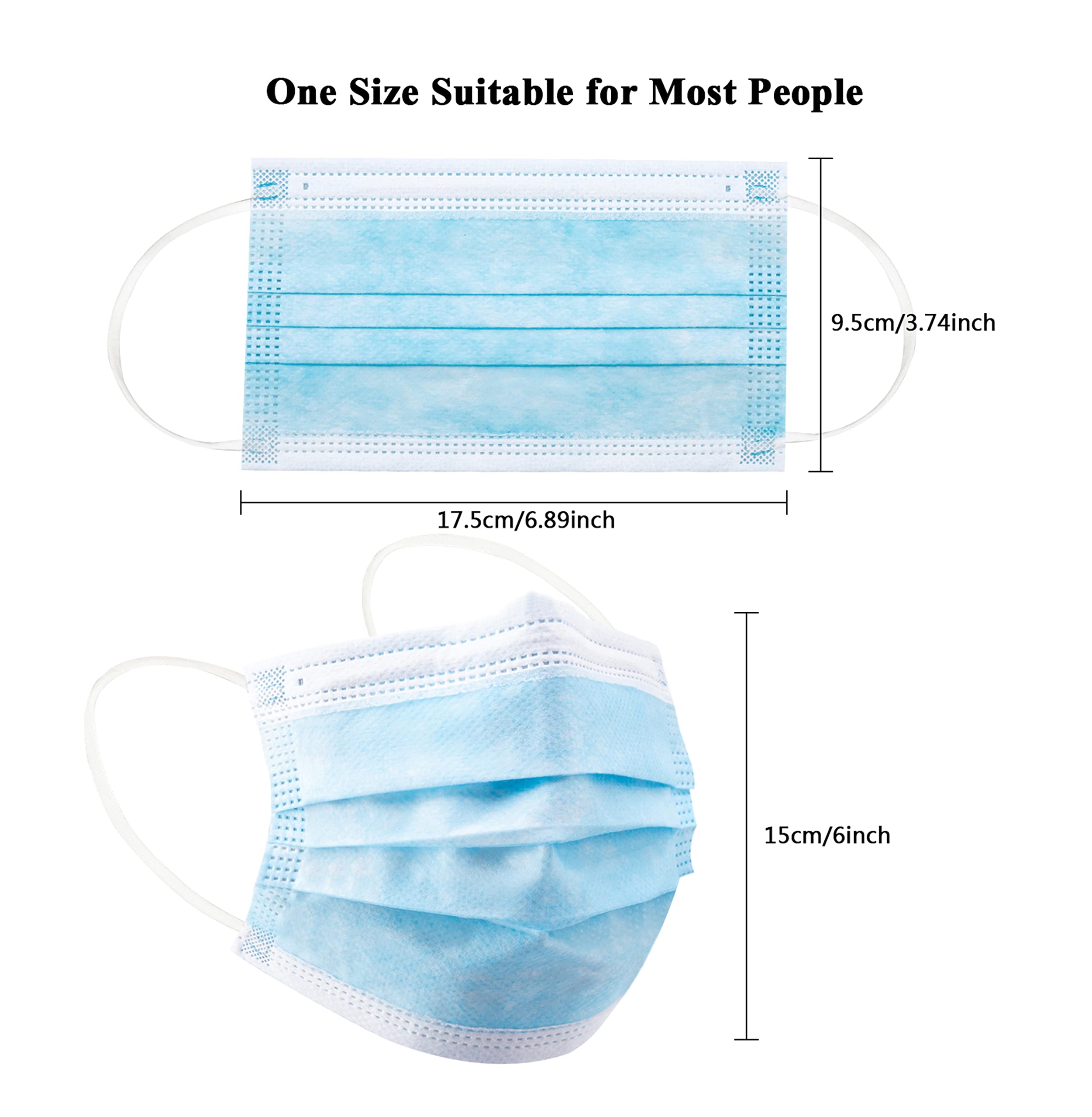 50/100 PCS Box Blue Face Masks - Disposable Mask Blue recension och pris