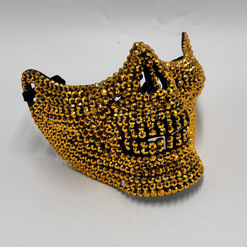 Rhinestone Half Skull Mask for - Respirator Half Face recension och pris