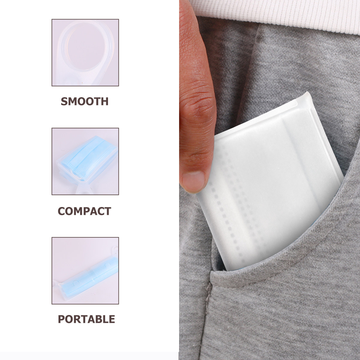2Pcs Food Grade Silicone Face  - Face Mask Storage Box recension och pris