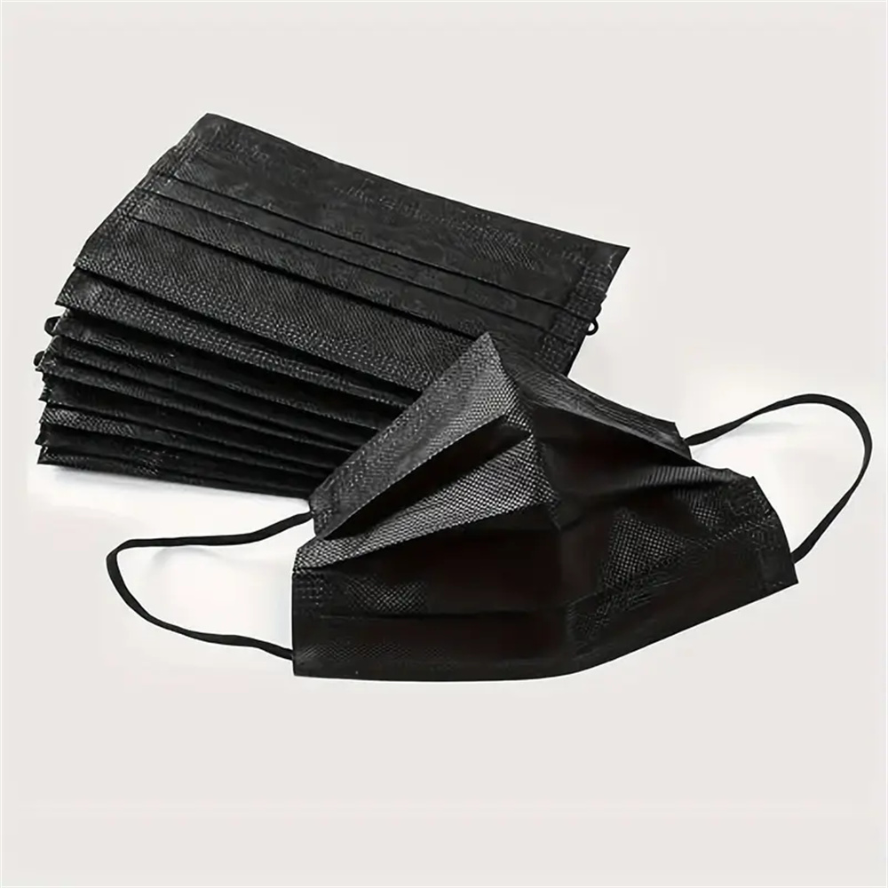 50-200pcs Black Disposable Fac - Black Face Mask Pack recension och pris