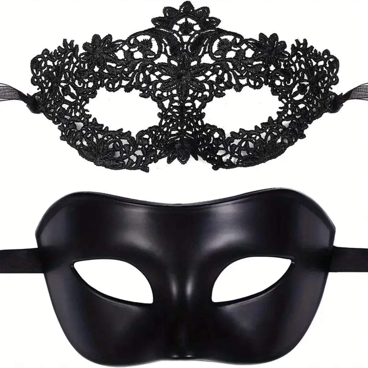2pcs Elegant Black Lace Masque - Black Face Mask Pack recension och pris