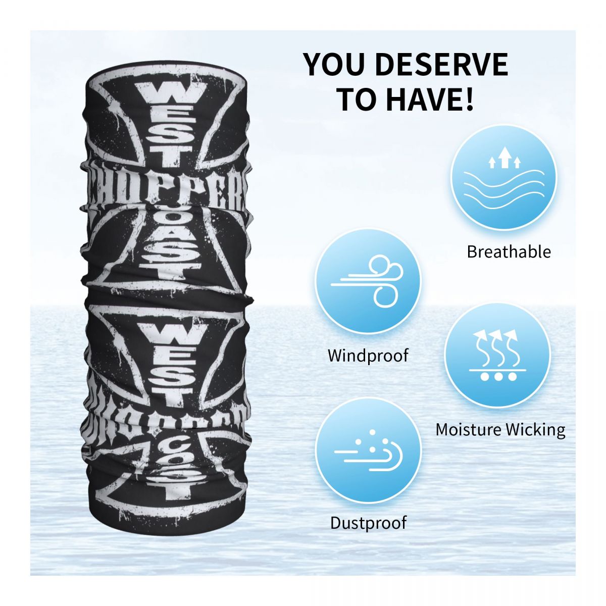 West Coast Iron Cross Choppers - Neck Gaiter Face Cover recension och pris